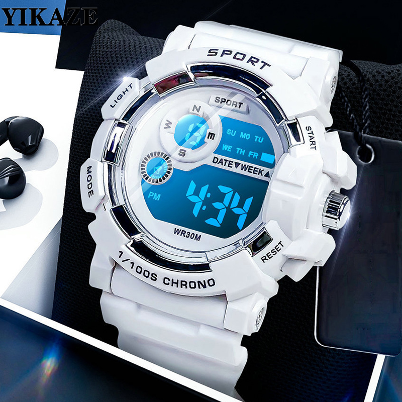 Smartwatch Digital Watches For Kid Boy With Alarm - YIKAZE enfants montres mode lumineux étanche
