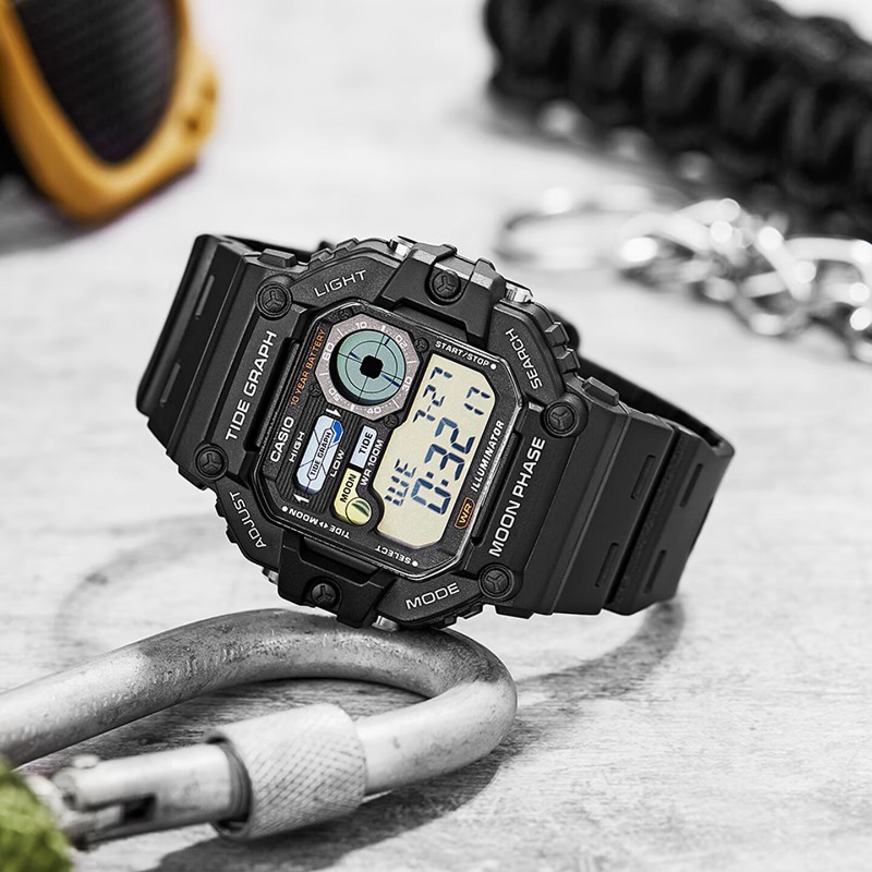 Vintage Digital Watch - Montre numérique Casio série WS-1700H, boîtier