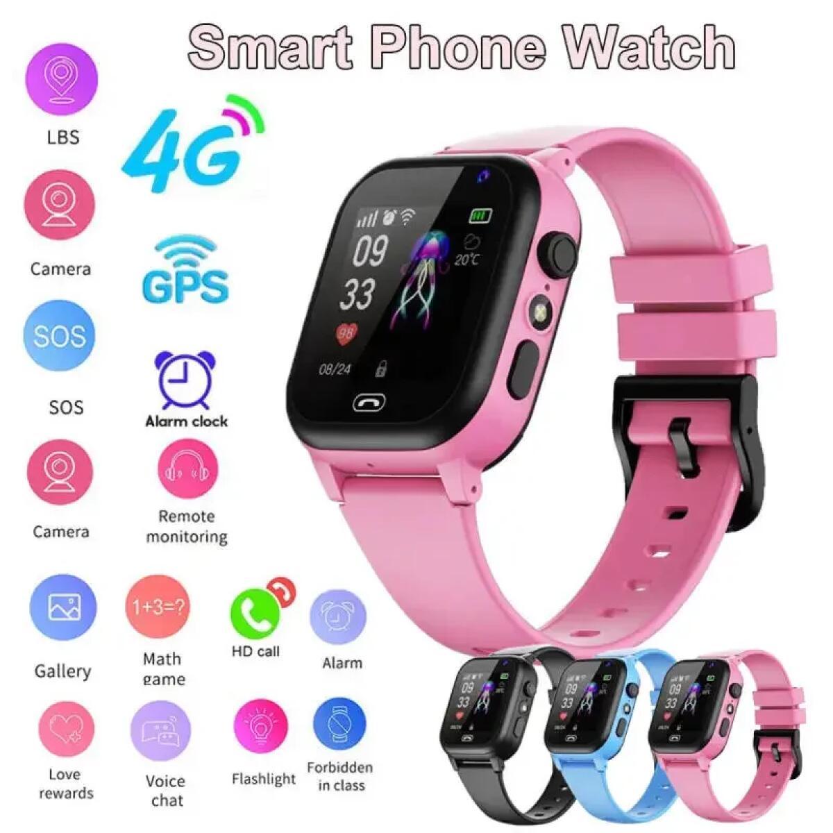 Smartwatch Digital Watches For Kids - Montre intelligente pour enfants 4G multifonctionnelle