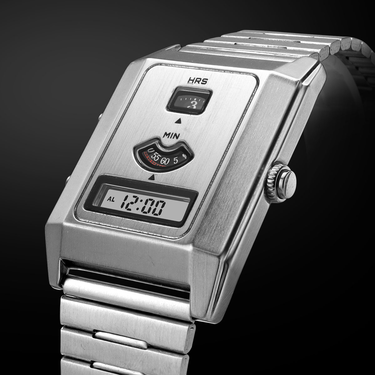 Vintage Digital Watch - Montre pour hommes à double mouvement