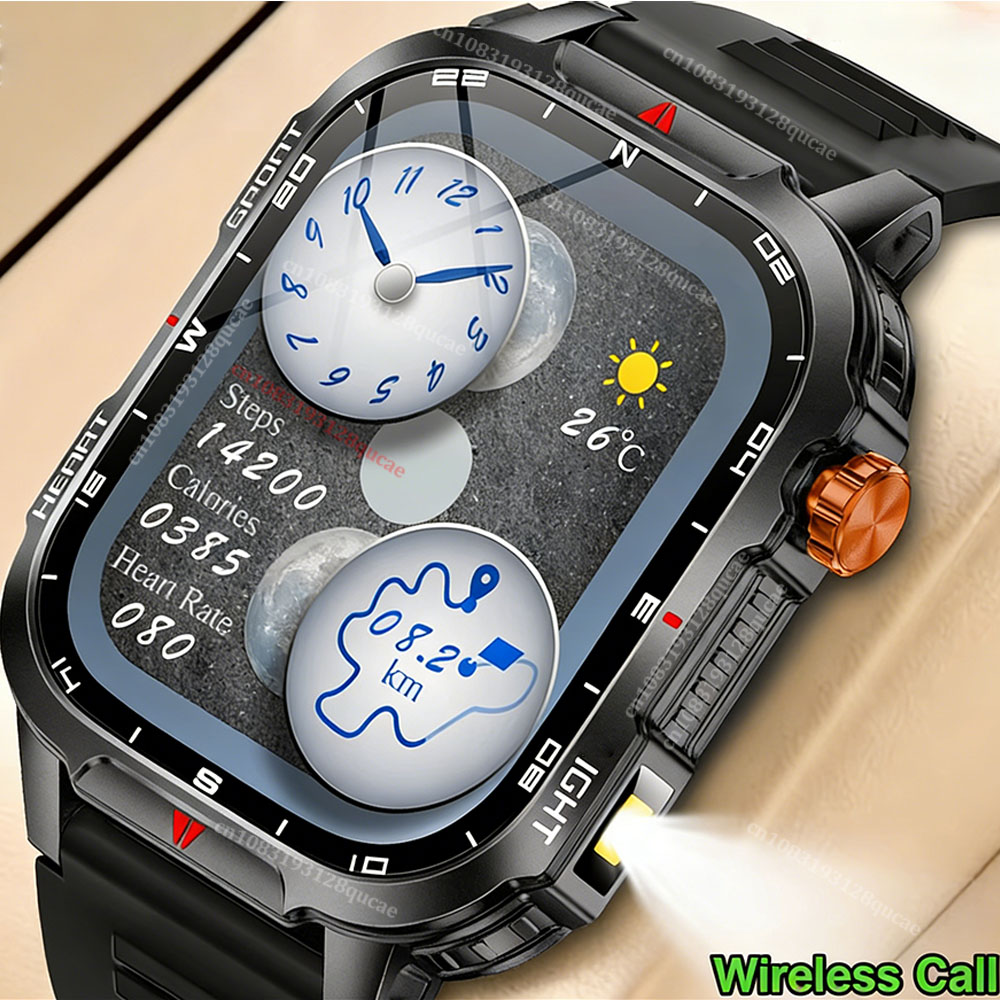 Smartwatch Rugged Watches For Men - Montre connectée militaire robuste 2026 pour