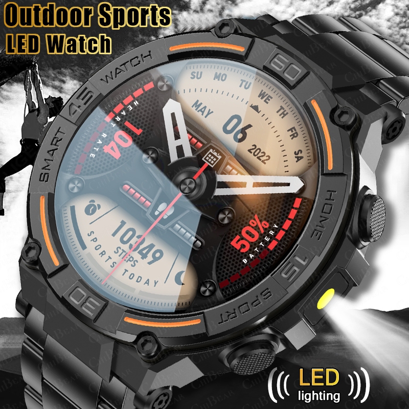 Smartwatch Rugged Watches For Men - Montre connectée militaire robuste pour hommes,