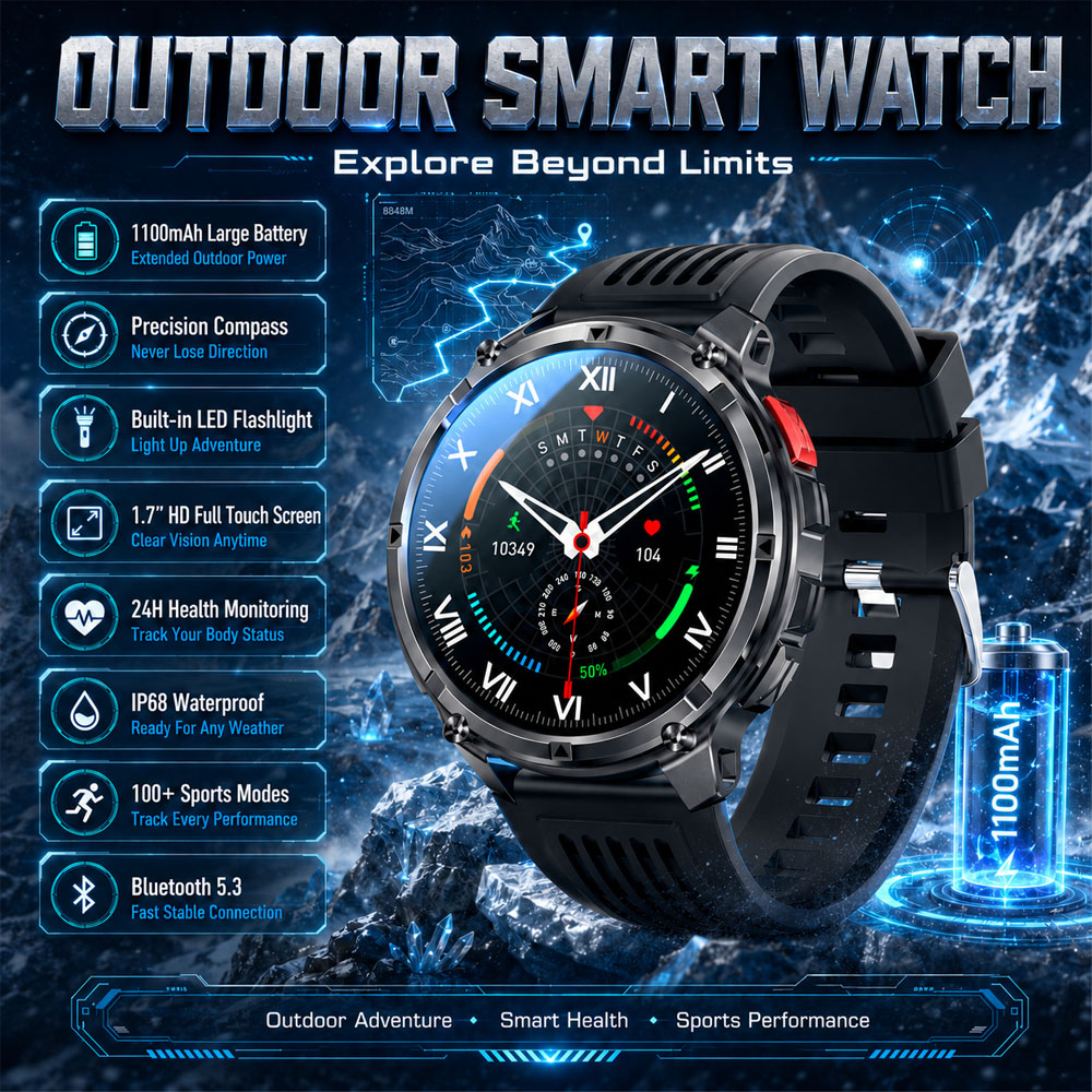 Smartwatch Rugged Watches For Men - Nouvelle Montre Connectée YAOCX AMOLED 2026