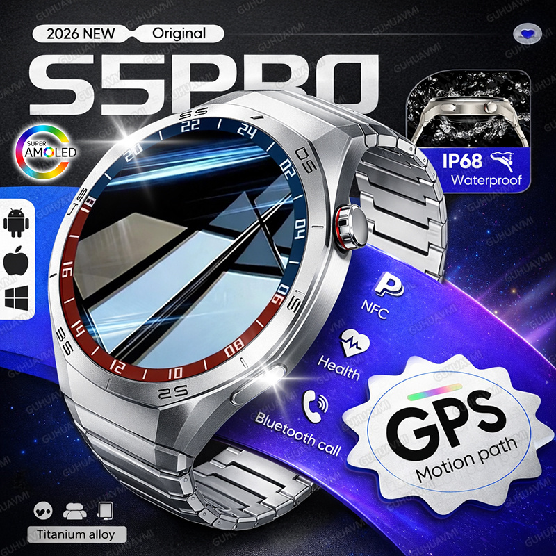 Smartwatch Premium Watches For Men - Montre connectée GPS pour hommes, écran