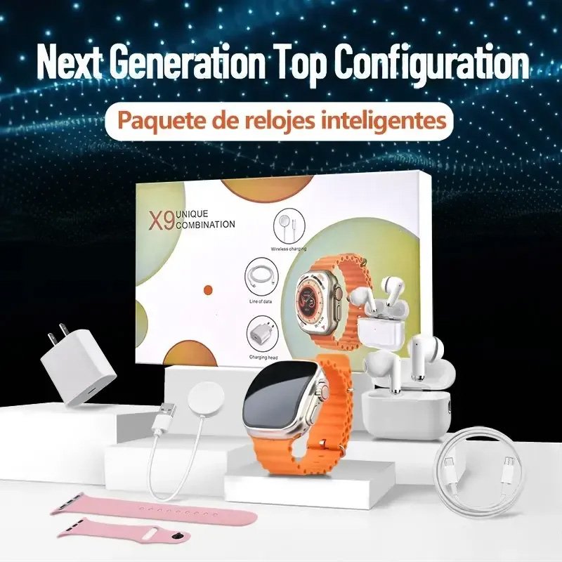 Smartwatch Premium Watches For Men - Ensemble de montre connectée 6-en-1 haut