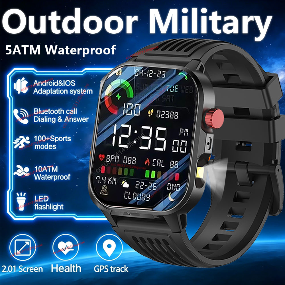 Smartwatch Angelo Watches - Montre connectée militaire d'extérieur, GPS, appels