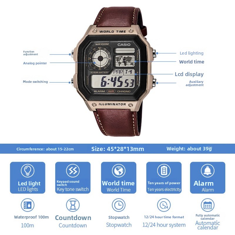 Montre carrée vintage Casio AE - Vintage Digital Watch avis et prix