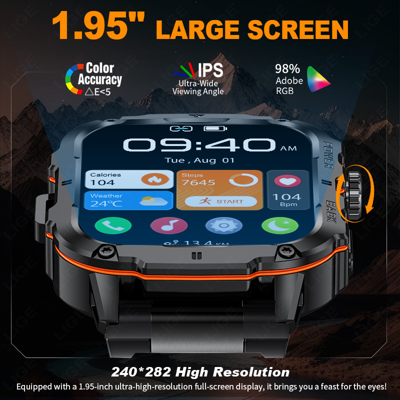 LIGE 2025 montre intelligente  - Smartwatch Rugged Watches For Men avis et prix
