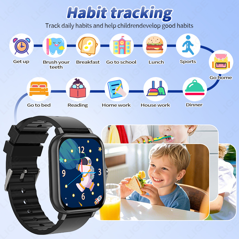 LIGE 2025 Audiobook enfants Sm - Smartwatch Digital Watches For Kid Boy With Alarm avis et prix
