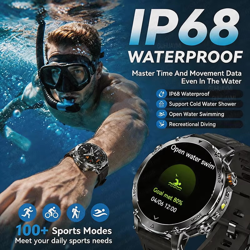 Montre connectée militaire d'e - Smartwatch Rugged Watches For Men avis et prix