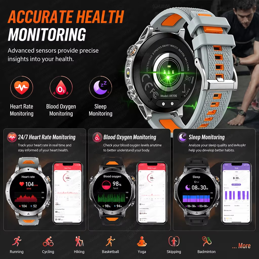 Montre connectée militaire d'e - Smartwatch Rugged Watches For Men avis et prix