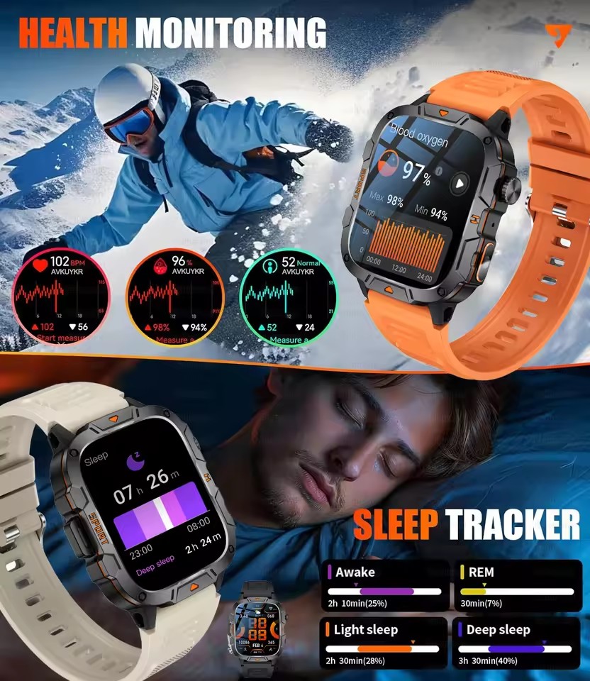Nouvelle montre connectée GPS  - Smartwatch Rugged Watches For Men avis et prix