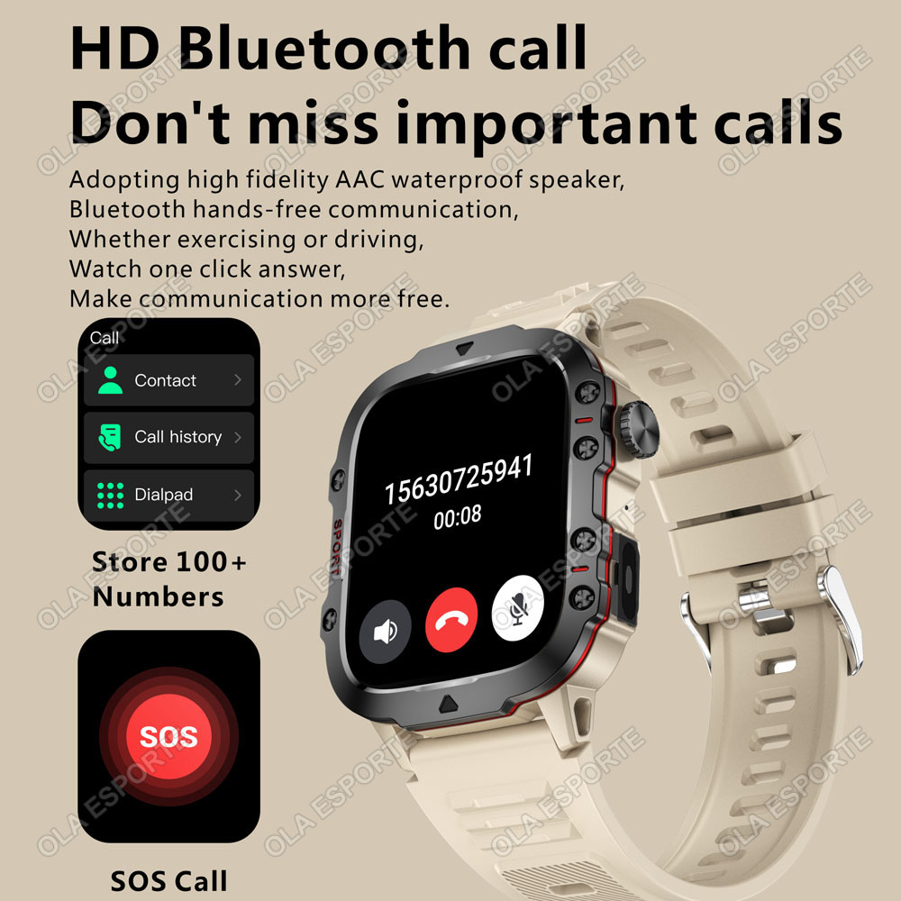 Montre connectée militaire rob - Smartwatch Rugged Watches For Men avis et prix