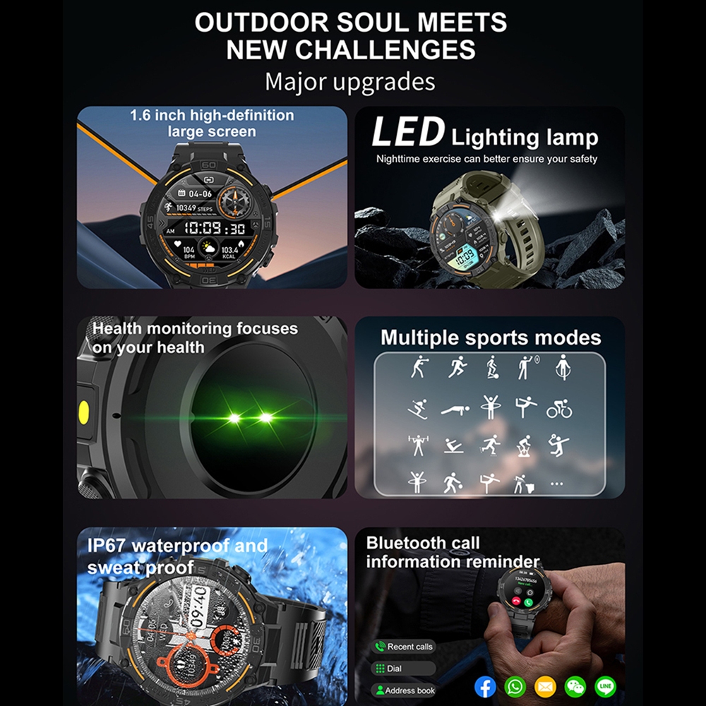 Montre connectée militaire rob - Smartwatch Rugged Watches For Men avis et prix