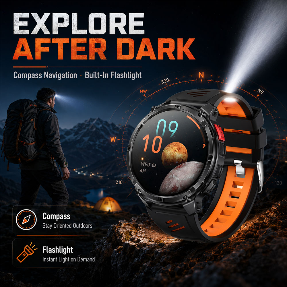 Montre connectée YAOCX AMOLED  - Smartwatch Rugged Watches For Men avis et prix