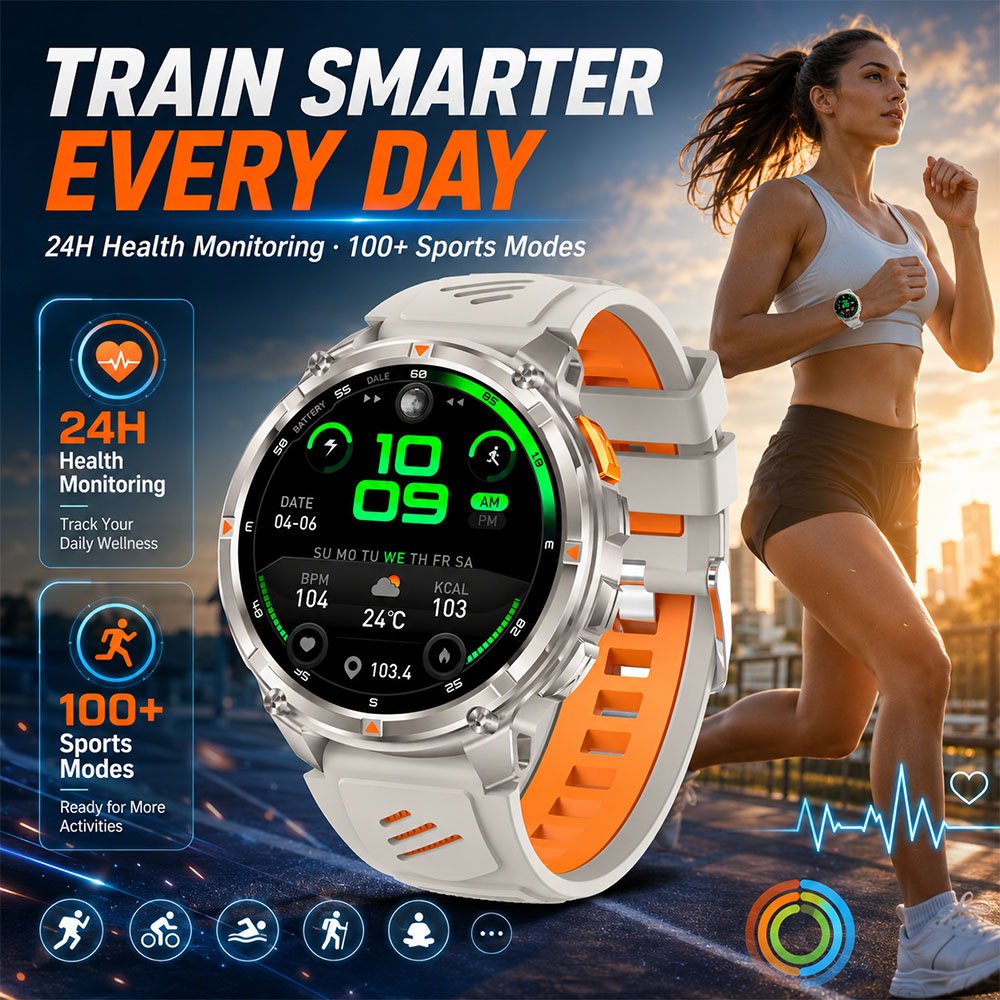 Montre connectée YAOCX AMOLED  - Smartwatch Rugged Watches For Men avis et prix
