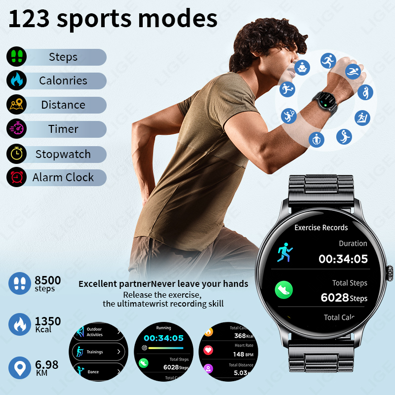 LIGE 2026 Nouvelle Montre Conn - Smartwatch Angelo Watches avis et prix