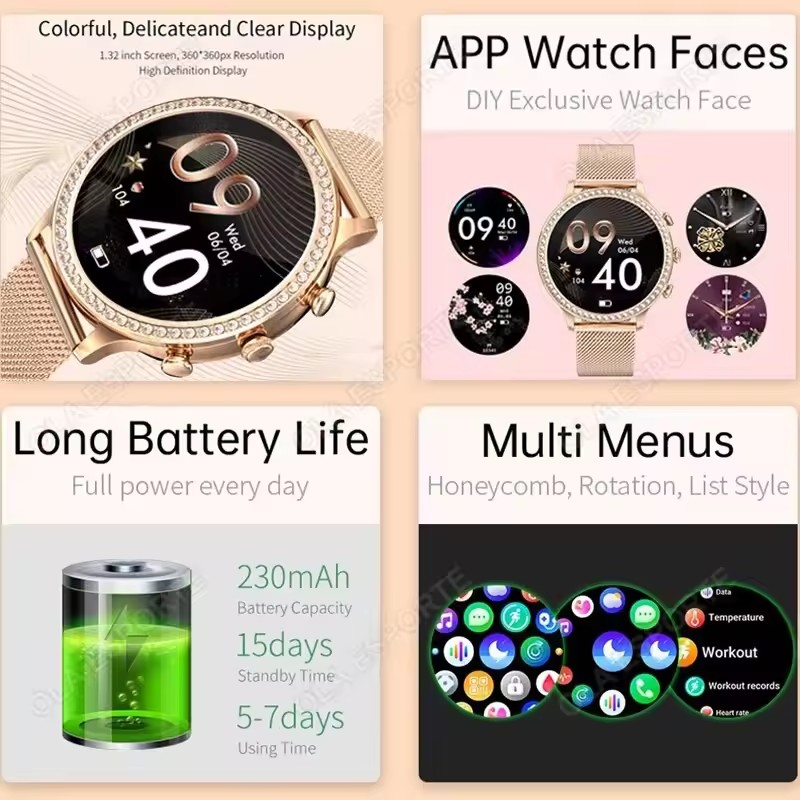 Montre connectée élégante pour - Smartwatch Health Watches For Women avis et prix